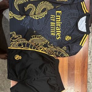 Boys  Black and Yellow Shirt Ronaldo jersey set